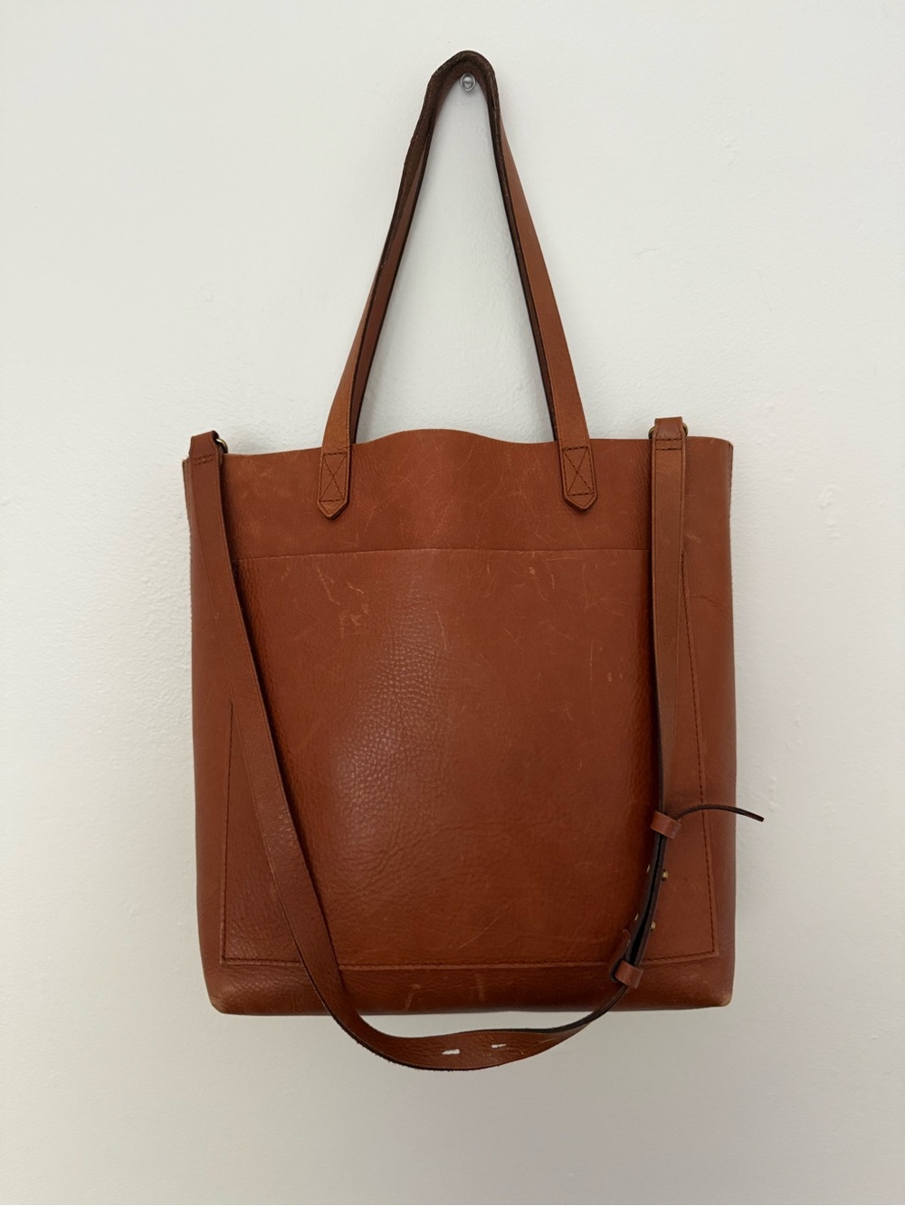 Madewell Transport Tote Medium Brown Leather Shoulder Crossbody Bag